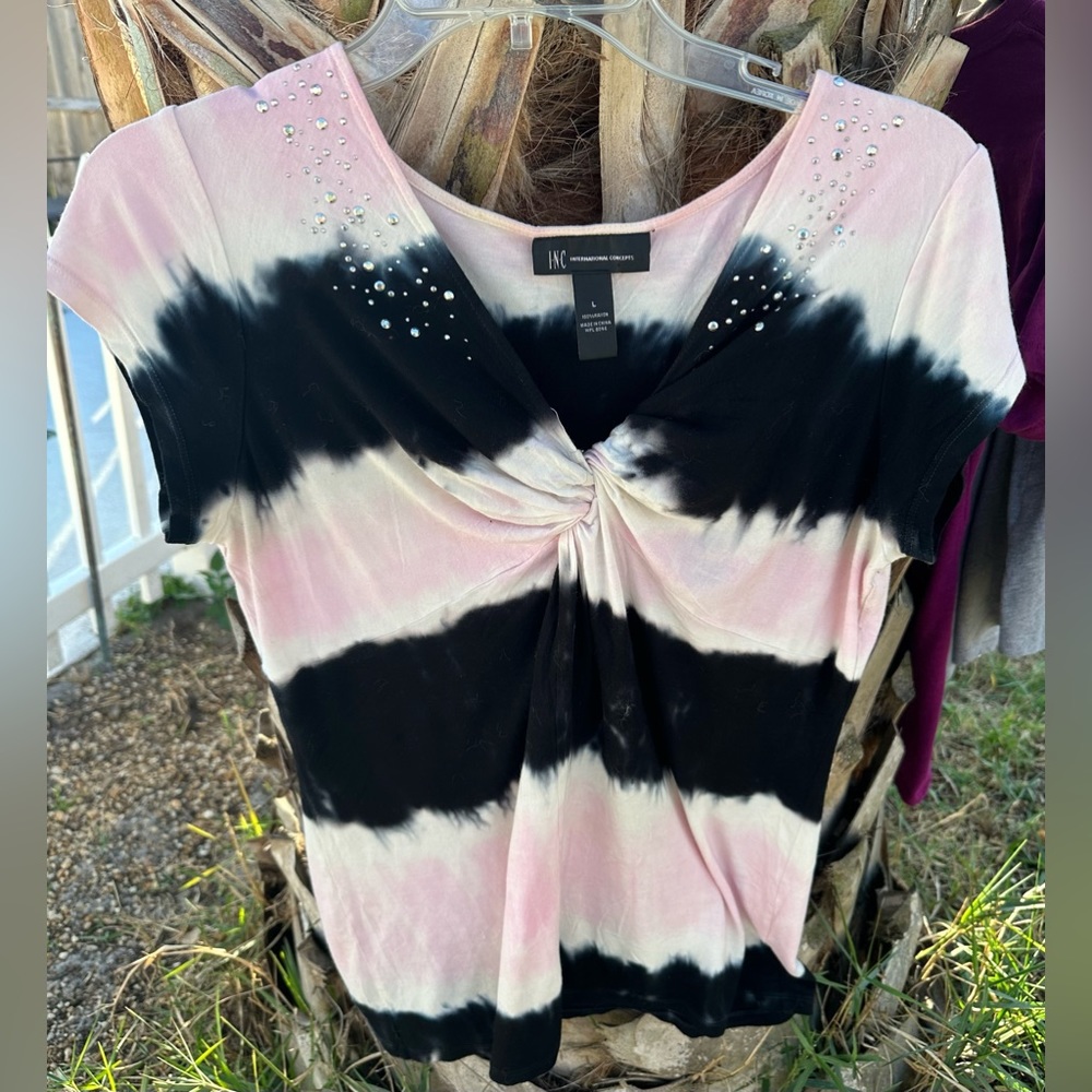 Beautiful pink,Black and white super cute T-Shirt